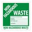 6" x 6" Non-regulated Waste Optional Information Hazardous Material Label, HW5AL