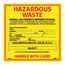 6" x 6" Hazardous Waste Federal Law Prohibits Improper Disposal Vinyl Hazardous Material, HW8S