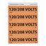120/208 Volts Vinyl Electrical & Energy Source Label (25-Pack), JL22037O
