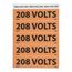 208 Volts Vinyl Electrical & Energy Source Label (25-Pack), JL22039O