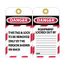 3" High Danger Unrippable Vinyl Lockout Tag, LOTAG1