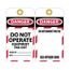 3" High Danger Unrippable Vinyl Lockout Tag, LOTAG13