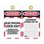 3" High Danger Unrippable Vinyl Lockout Tag, LOTAG16