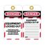 3" High Danger Unrippable Vinyl Lockout Tag, LOTAG17