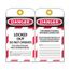 3" High Danger Unrippable Vinyl Lockout Tag, LOTAG38-25