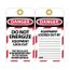 3" High Danger Unrippable Vinyl Lockout Tag, LOTAG8-25