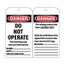 6" x 3" Danger Unrippable Vinyl Lockout Tag (10-Pack), LPT21