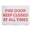 10" x 14" Fire Door Keep Closed at All Times Plastic Fire & Exit Sign, M31RB