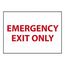 10" High Emergency Exit Only Plastic Exit Sign, M34RB