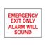 10" x 14" Emergency Exit Only Alarm Will Sound Plastic Exit Sign, M85RB