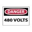 3" x 5" Danger 480 Volts Vinyl Accident Prevention Label, MSCD101AP