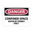 10" High Danger Confined Space Enter by Permit Only Aluminum Sign, MSCD162AB
