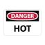10" High Danger Hot Aluminum Sign, MSCD51AB