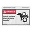 3" x 5" Danger Pinch Points Watch Your Hands Vinyl Accident Prevention Label, MSCDGA19AP