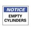 10" x 14" Notice Empty Cylinders Aluminum Accident Prevention Sign, N24AB