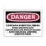 3" x 5" Danger Asbestos Fibers Hazard Paper Chemical & Hazardous Material Sign, PRD82