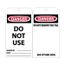 3.0000" High Unrippable Vinyl Accident Prevention Tag, RPT105