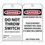 3" High Danger Unrippable Vinyl Accident Prevention Tag, RPT14