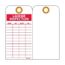 3" High Danger Unrippable Vinyl Inspection Tag, RPT168G