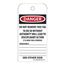 3" x 6" Danger Unrippable Vinyl Inspection Tag, RPT37G