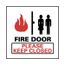 4" High Fire Door Please Keep Closed Vinyl Fire Sign, S39AP