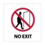 4" x 4" Pressure-Sensitive Vinyl No Exit Exit Sign (5-Pack), S7AP