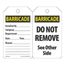 5-3/4" x 3-1/4" Barricade Do Not Remove Cardstock Safety Tags (25-Pack), TAB101CTP