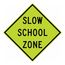 30" High Slow School Zone Aluminum Traffic Control Sign, TM177DG