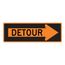 30" High Right Detour Inside Aluminum Traffic Control Sign, TM195K