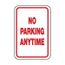 18" x 12" x 0.08" No Parking Anytime Sign, TM2J