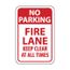 18" x 12" x 0.063" No Parking Fire Lane Keep Clear at All Times Sign, TM47H