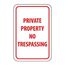18" x 12" x 0.08" Private Property No Trespassing Sign, TM59J