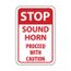 18" x 12" x 0.04" Stop Sound Horn Proceed with Caution Sign, TM70G