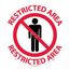 17" Dia. Restricted Area Vinyl Security & Admittance Adhesive Backed Floor Sign, WFS11