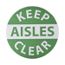 17" Dia. Keep Aisles Clear Vinyl Accident Prevention Adhesive Backed Floor Sign, WFS12