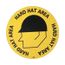 17" Dia. Hard Hat Area Vinyl Accident Prevention Adhesive Backed Floor Sign, WFS13