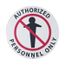 17" Dia. Authorized Personnel Vinyl Security & Admittance Adhesive Backed Floor Sign, WFS14