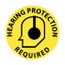 17" Dia. Hearing Protection Required Vinyl Adhesive Backed Floor Sign, WFS16