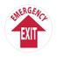 17" Dia. Emergency Exit Vinyl Entrance & Directional & Exit Adhesive Backed Floor Sign, WFS25