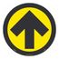 8" Dia. Blank Vinyl Entrance & Directional & Exit Adhesive Backed Floor Sign, WFS84YL10