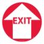 17" Dia. Exit Vinyl Entrance & Directional & Exit Adhesive Backed Floor Sign, WFS9