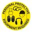Personal Protective Equipment Required Adhesive Backed Floor Sign, WFSM29