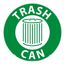 17" Dia. Trash Can Restroom Janitorial & Housekeeping Adhesive Backed Floor Sign, WFSM37