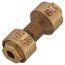 1/4" OD ACP Brass Push-Fit Coupling, Staked Stop