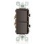 15A Decora Single-pole/Single-pole Combination Switch, Grounding (Brown)