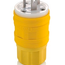 15A-125V/10A-250V, Non-NEMA, 3P, 3W, Plug, Straight Blade, Non-Grounding, Wetguard (Yellow)