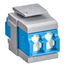 Quickport, Duplex Lc Adapter, Shuttered, Sm, Zirconia Ceramic Sleeve (Blue)/gray