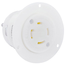 30A, 250V 3-Phase, NEMA L15-30R, 3P, 4W, Flanged Outlet Locking Receptacle, Grounding (White)