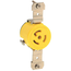 15A, 125V NEMA L5-15R, 2P, 3W, Single Locking Receptacle, Grounding, Corrosion-Resistant (Yellow)