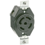 30A, 277/480V 3-Phase Y, NEMA L22-30R, 4P, 5W, Flush Mtg Locking Receptacle, Grounding (Black)